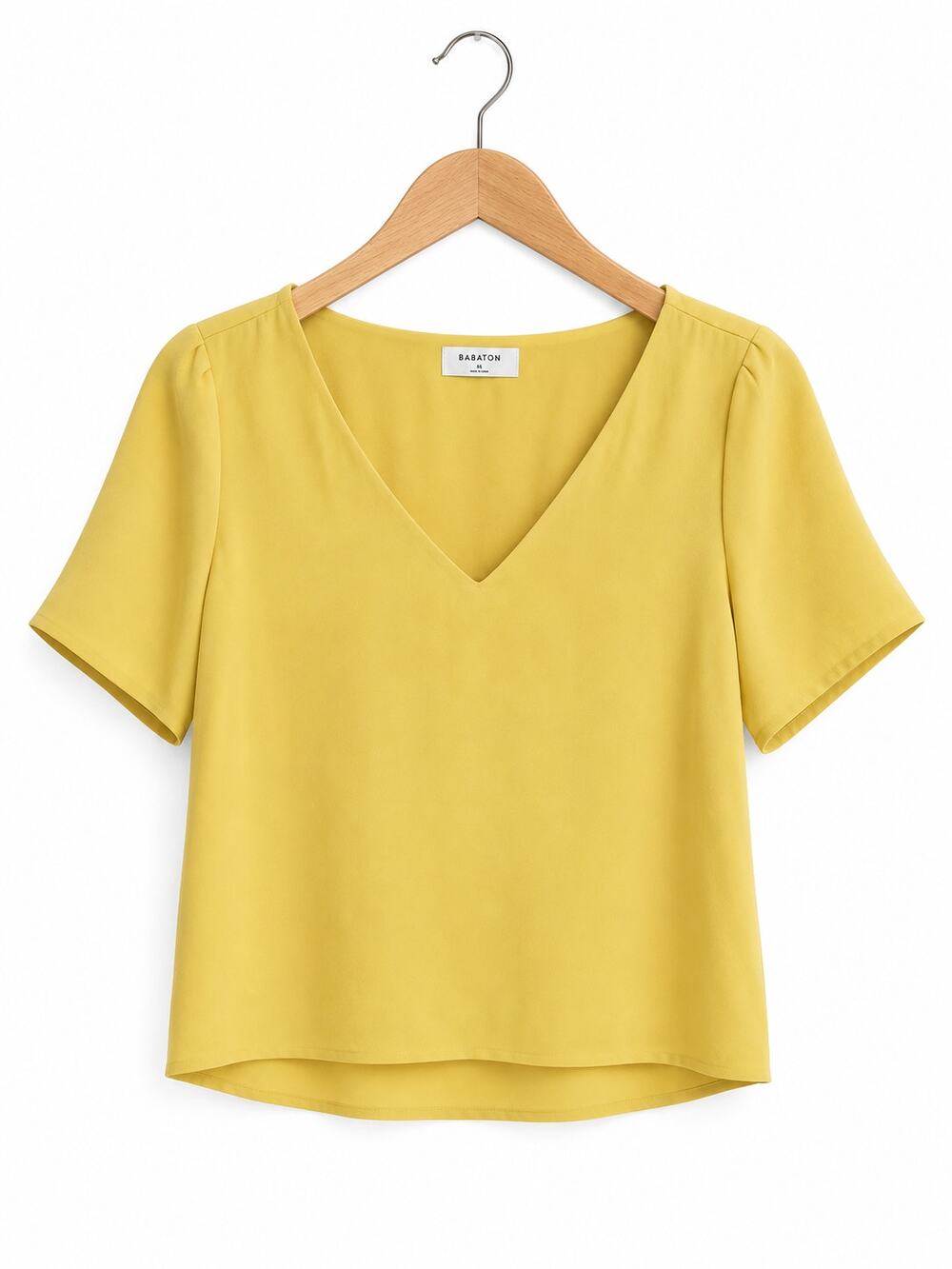 Babaton Randy Blouse Aritzia Size Medium Mustard Yellow